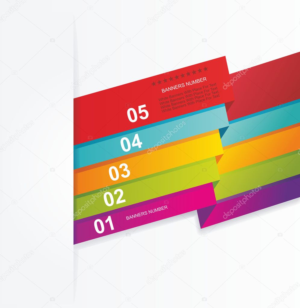 Design template numbered banners. Design template numbered banners.
