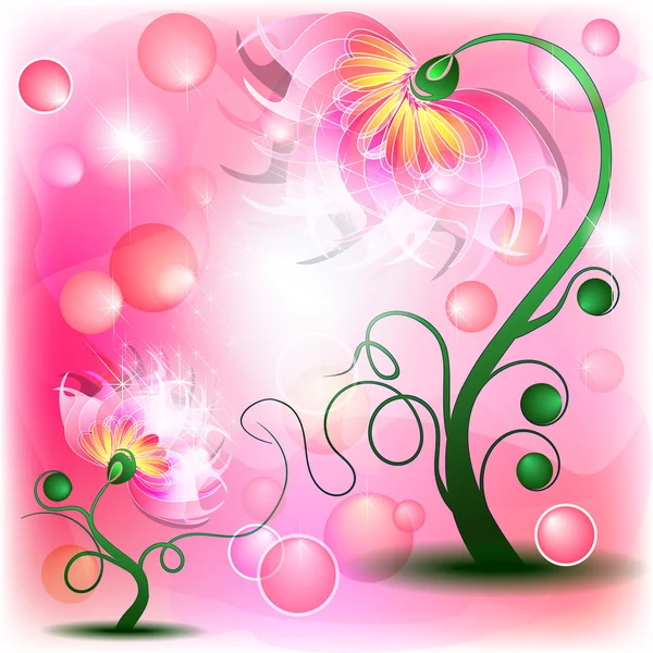 Fairy Pink flowers — Stock Vector #9209315