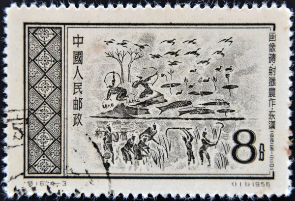 CHINA - CIRCA 1956: A stamp printed in China dedicated to Agriculture and hunting, circa 1956