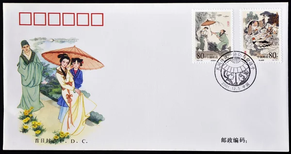 CHINA - CIRCA 2001. A stamp printed in China shows a tale of Xu Xian and the white snake - a folk history, circa 2001