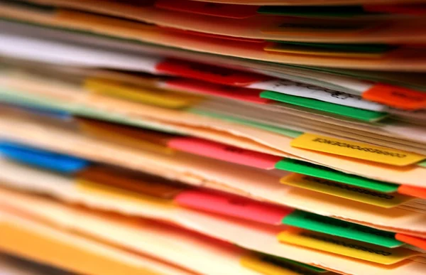 Medical records in a pile