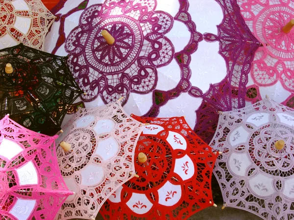 Colorful chinese parasols