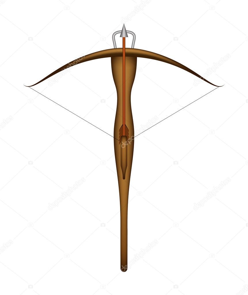 Wooden crossbow and arrow — Stock Vector © Jirkapravda #9439377