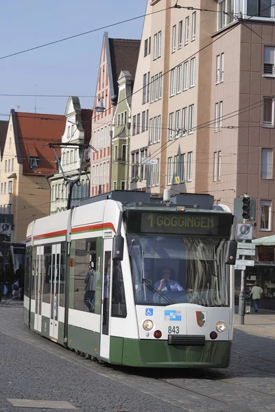AUGSBURG, GERMANY - APRIL 16: Cable car in Augsburg on April 16, 2011. Augs