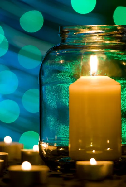 Candle in a glass jar
