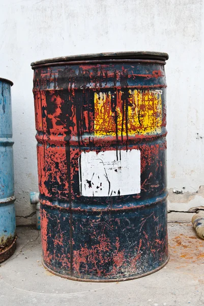 Old rusty oil drum