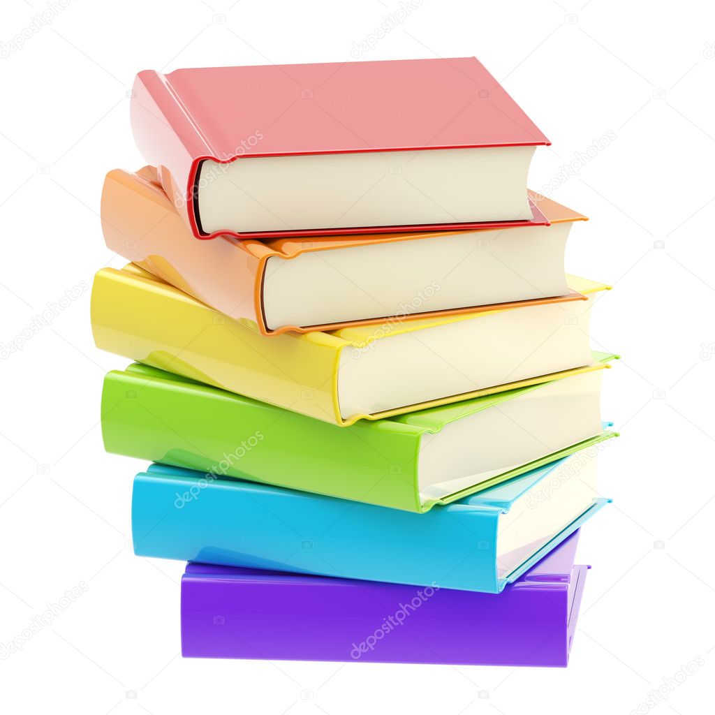 Stack of rainbow colored books isolated — Stock Photo © nbvf89 8904966