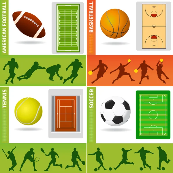 Sport field, ball and design elements
