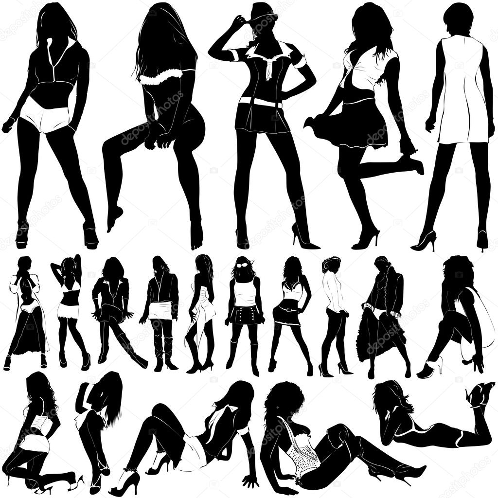 Fashion Sexy Women Set Stock Vector Bogalo