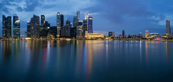 Singapore City Skyline Panorama at Twilight