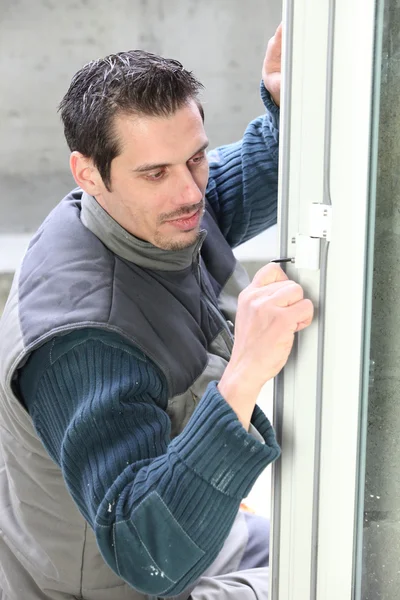 Manual worker fitting door
