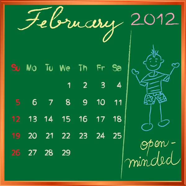 2012 calendar 2 february for school