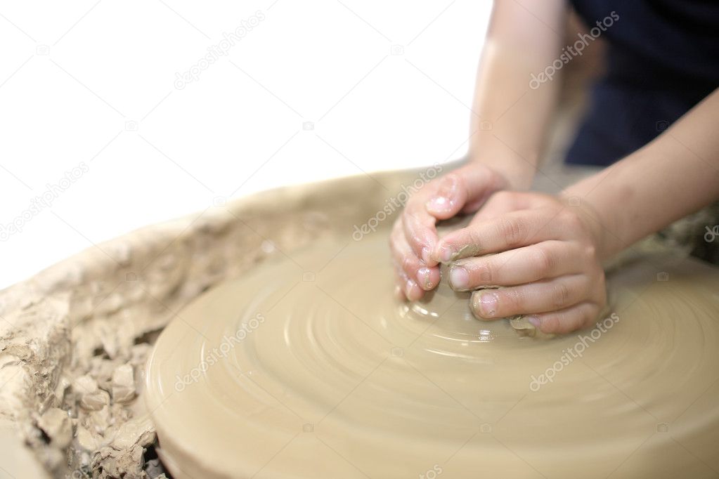 Molding clay and hands — Stock Photo © wenbournac 8587515