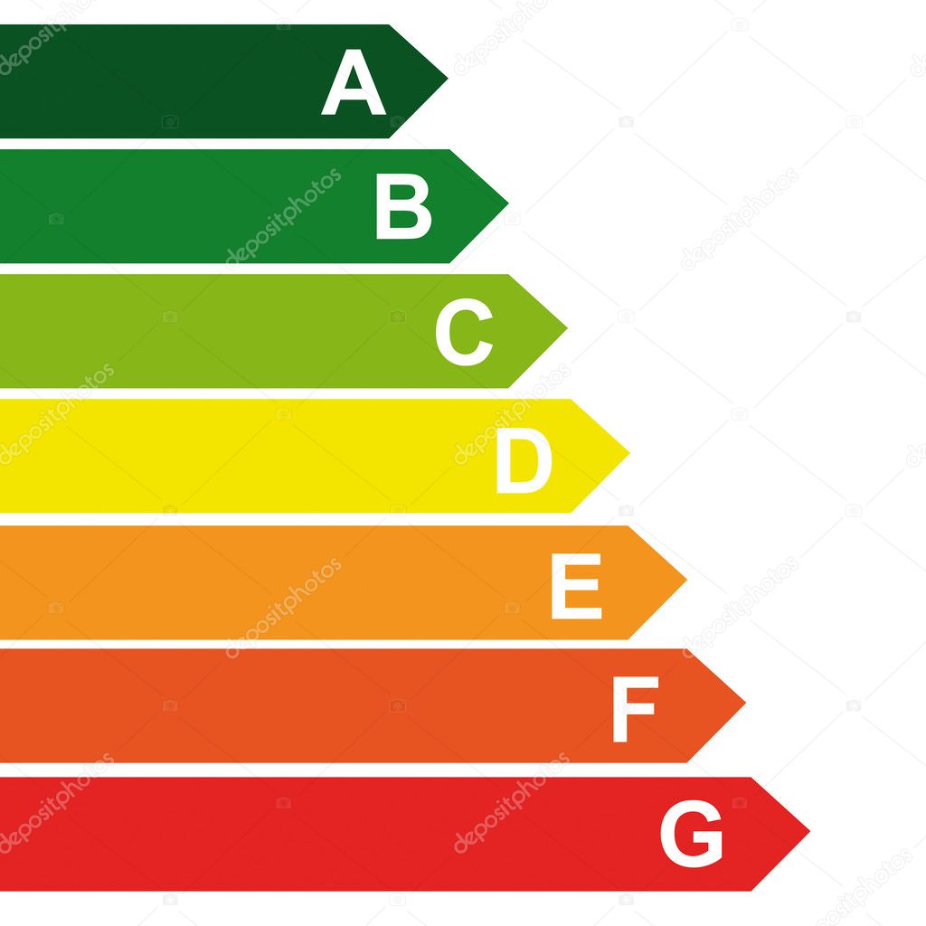 Efficiency class, sign, symbol bar chart house energieberatung vector
