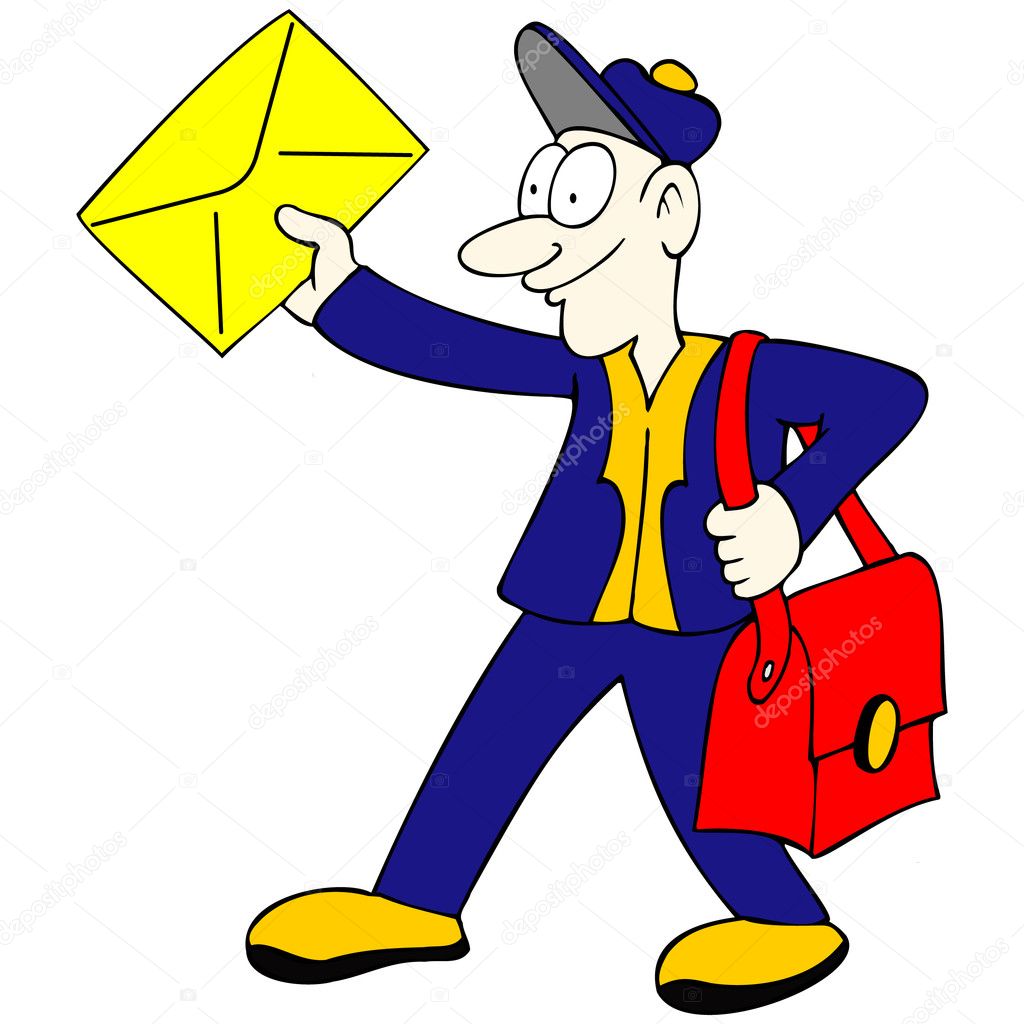 邮差动画片 向量例证. 插画 包括有 人员, 统一, 职业, 字符, 邮递员, 发送, 棚车, 过帐, 纸张 - 90567270