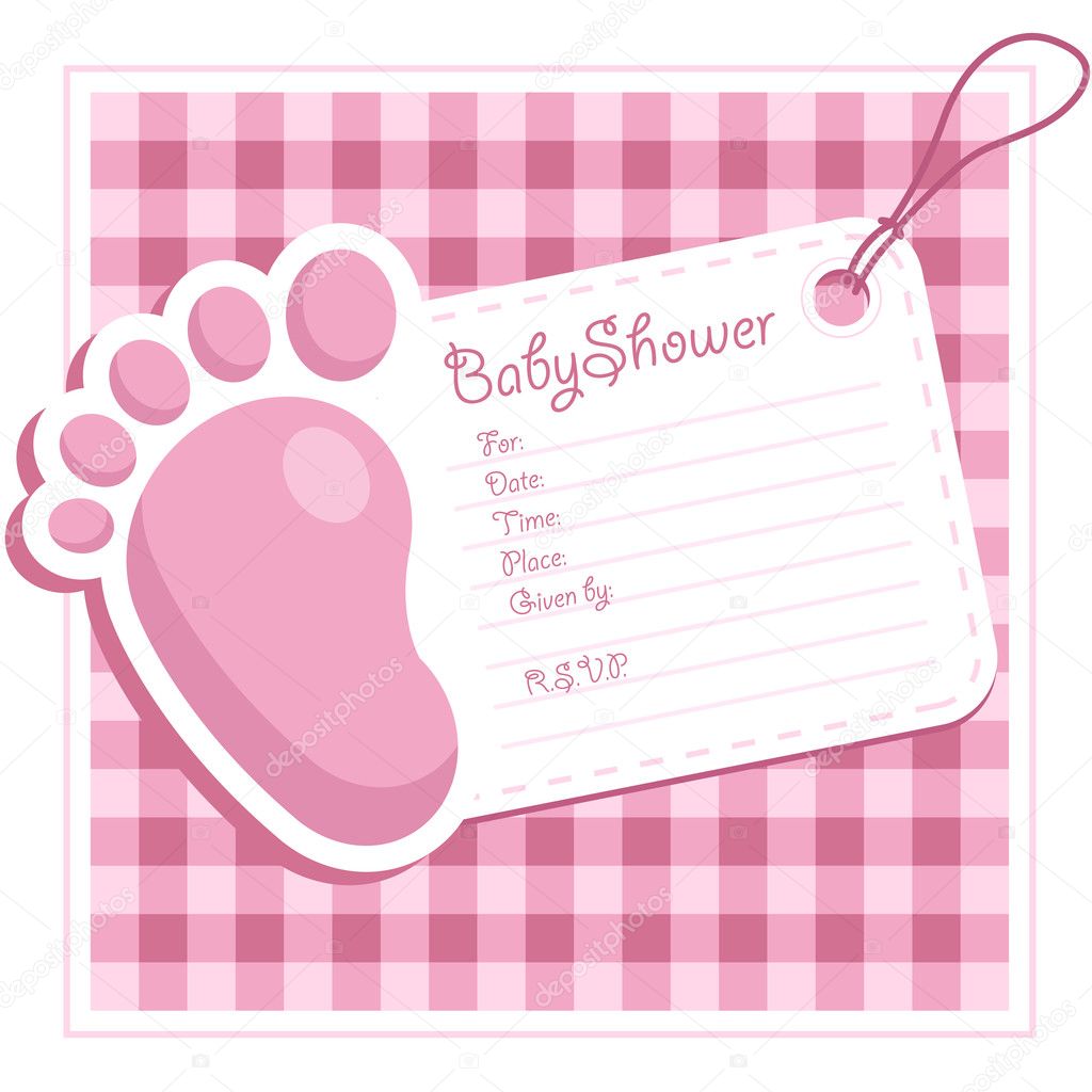invitation de douche de bébé rose - Illustration