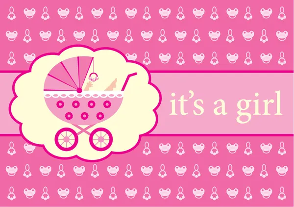 Baby girl arrival announcement card.
