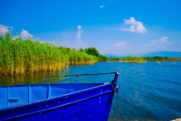 Boat and the lake in summer, Balkans, Europe