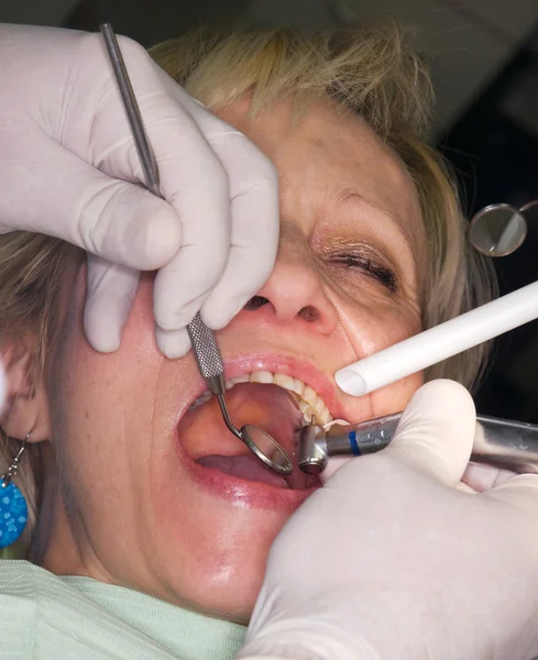 Lady in dental examination