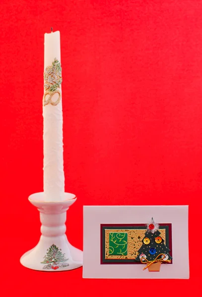 Candle and handmade card