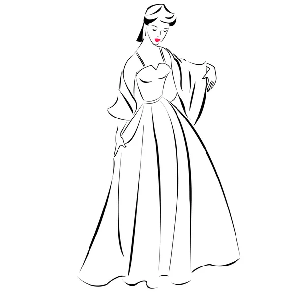 Dziewczyna w sukni szkic — Zdjęcie stockowe © lenmdp #7735345