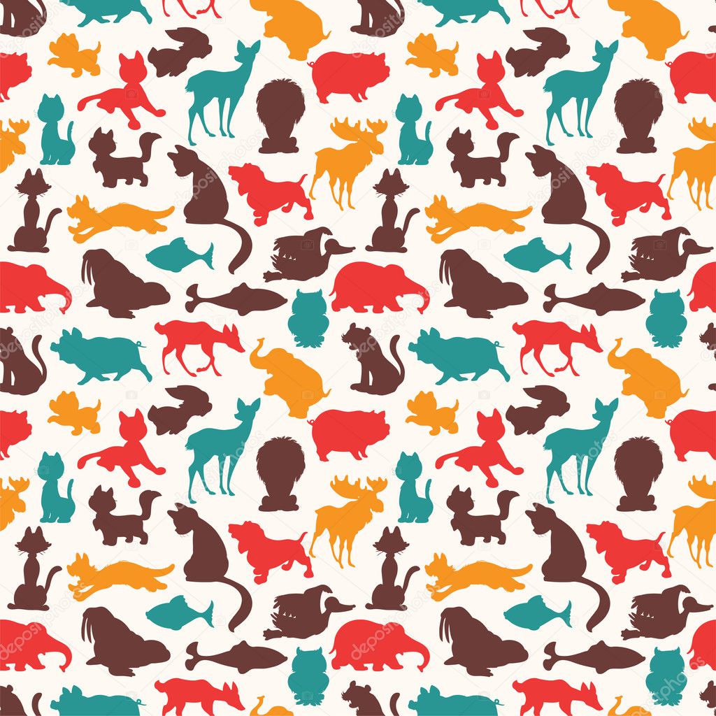Seamless pattern animal — Stock Vector © mocoo2003 #8036455