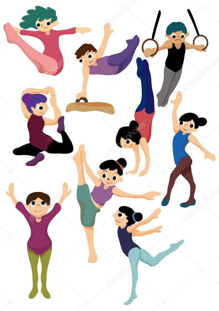 Cartoon gymnastic icon — Stock Vector © mocoo2003 #8091812