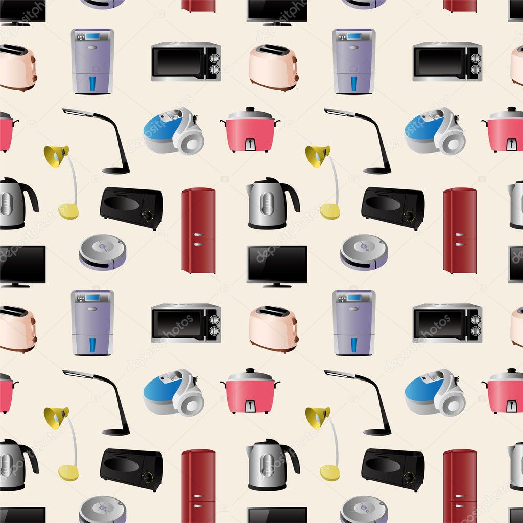 Household appliances seamless pattern — Stock Vector © Li Tzu chien #