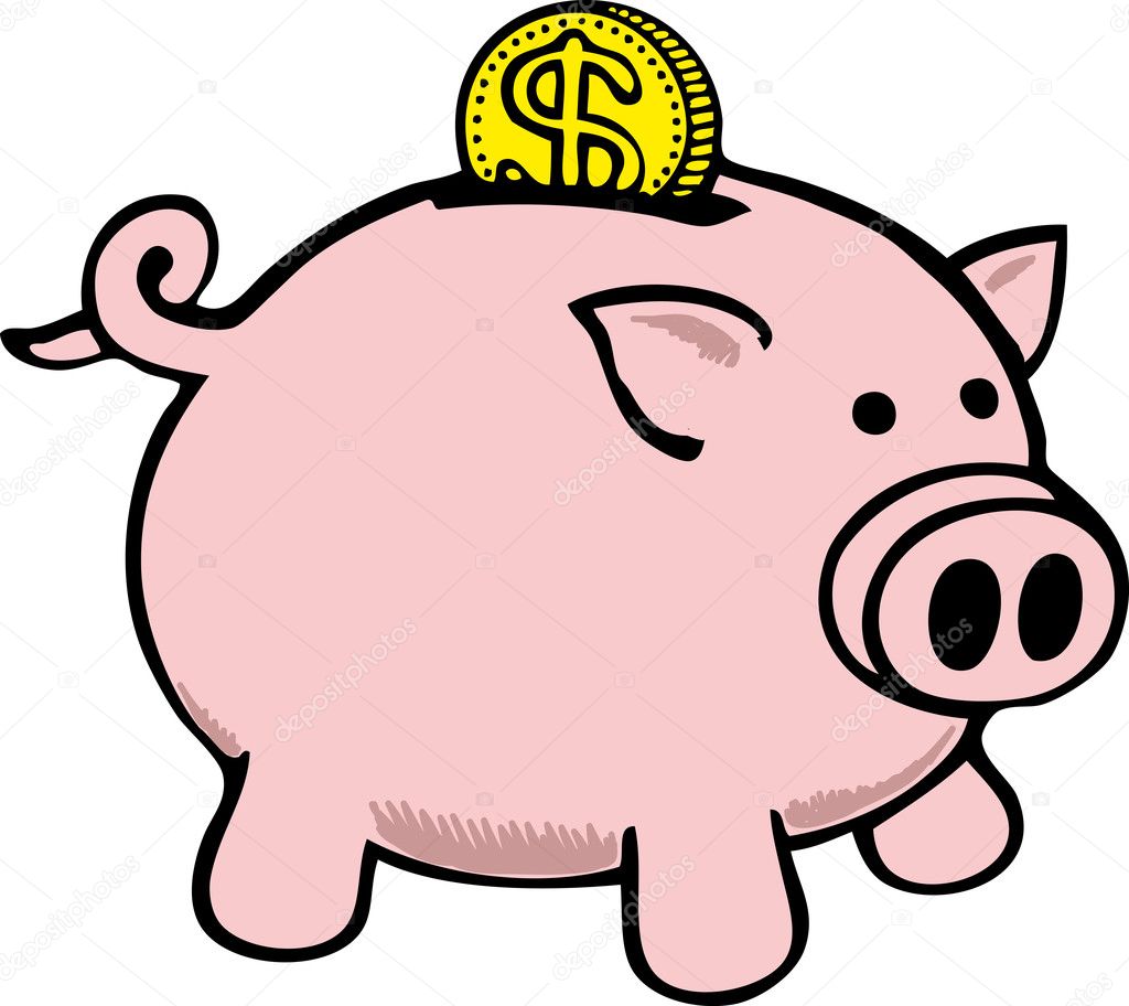 Cute Piggy Bank Drawing
