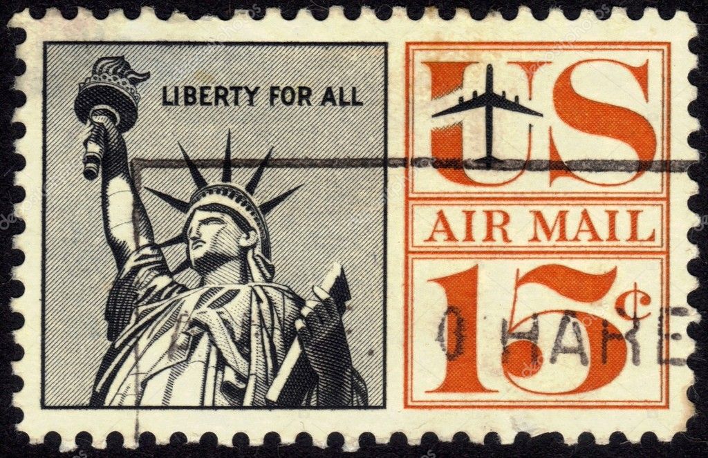 Stamp showing the Statue of Liberty 15 c Stock Editorial Photo © irisphoto11 10056479