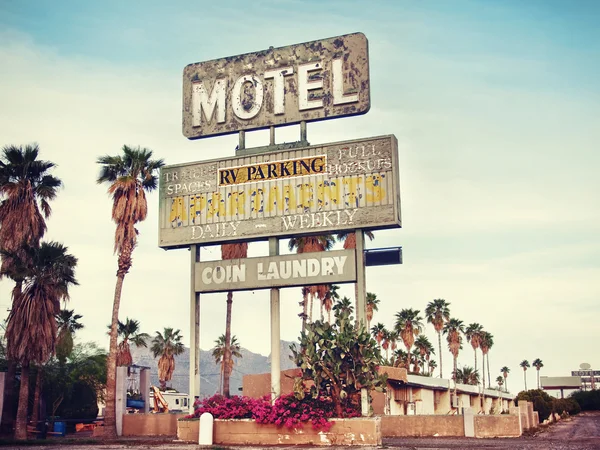 Old motel sign near Route 66, USA