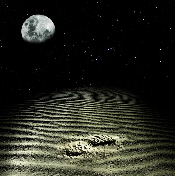 Footprint of man in a dust