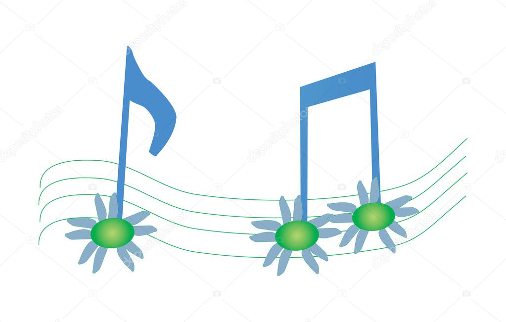 Flower Music Notes — Stock Vector #8007379