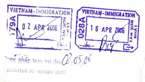 Visa passport stamp from Vietnam