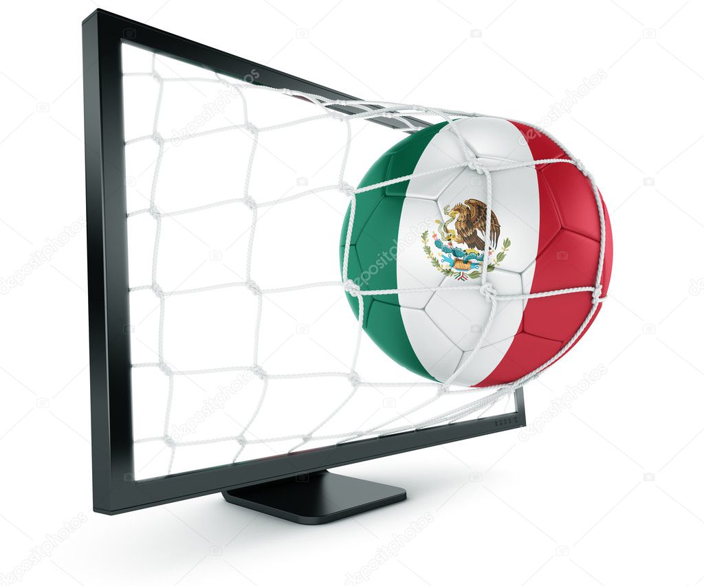 Soccer Ball Coming Out Of Monitor Stock Photo By Zentilia