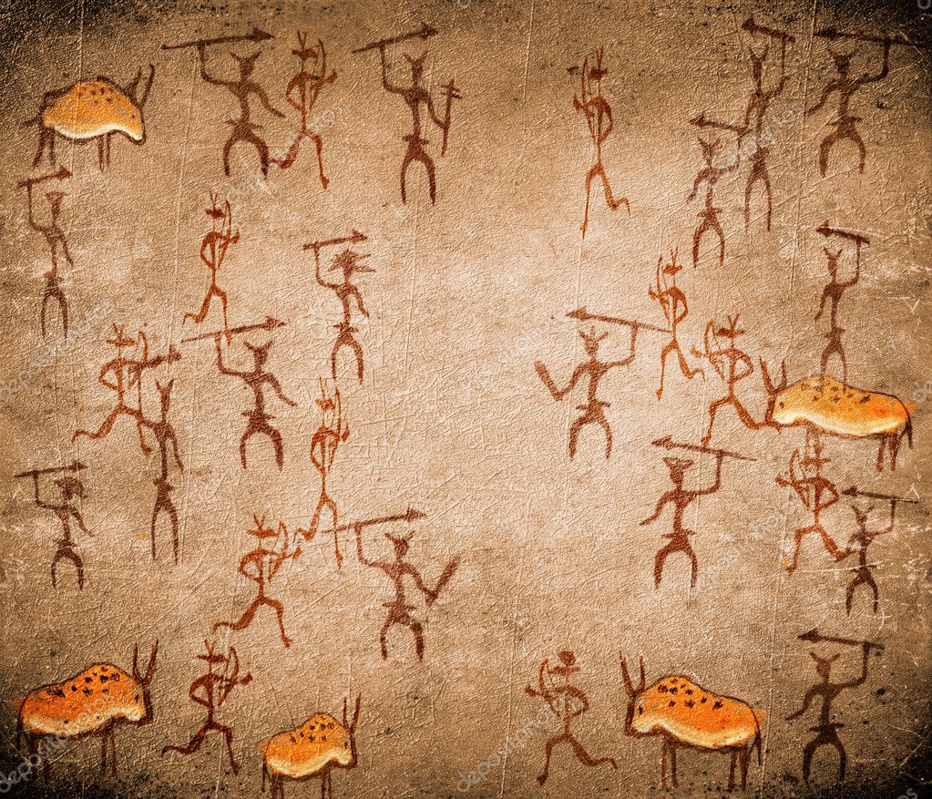 prehistoric-cave-painting-with-war-scene-stock-photo-lollok-8311863