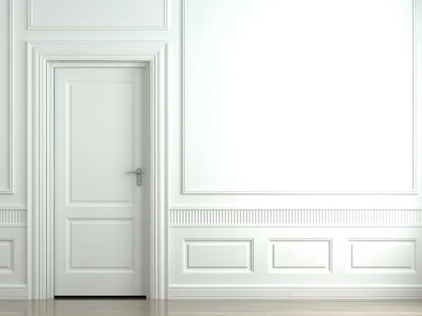 White classic wall with door