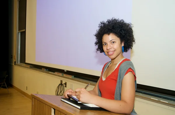 African American student speech podium