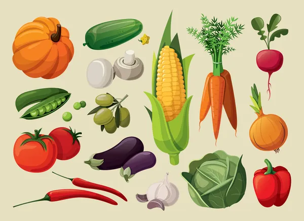 A set of delicious vegetables.