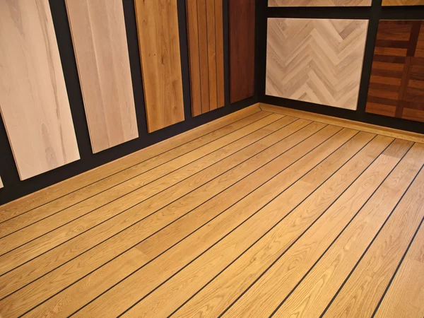 Display of hardwood parquet floors