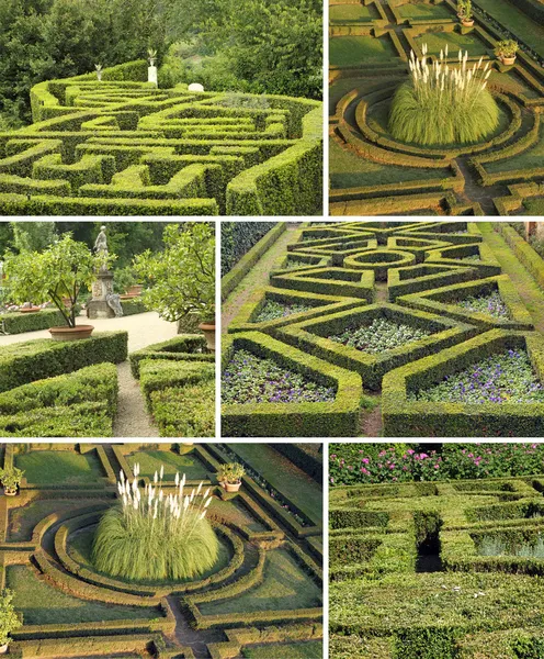 Collage with italian gardens