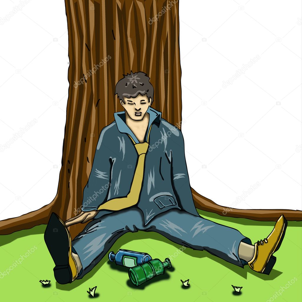 Drunk under a tree — Stock Photo © maxlesac 8561708