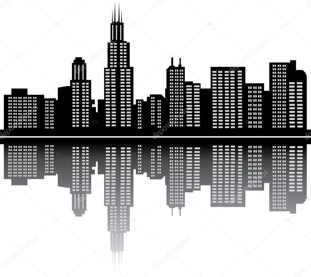 Chicago skyline — Stock Vector © compuinfoto #8455655