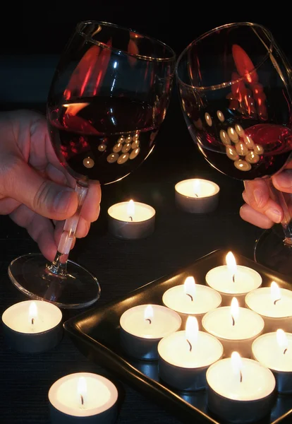 Red Wine Glasses in Toast