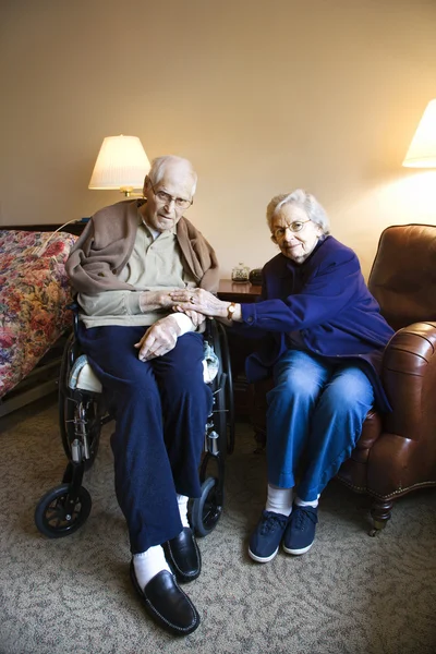Elderly Caucasian couple.