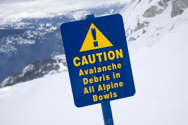 Snow ski caution sign.