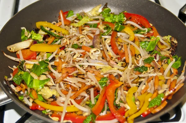 Mixed Pepper and beansprout stir fry
