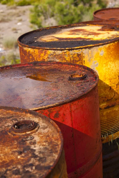 Rusty oil drums