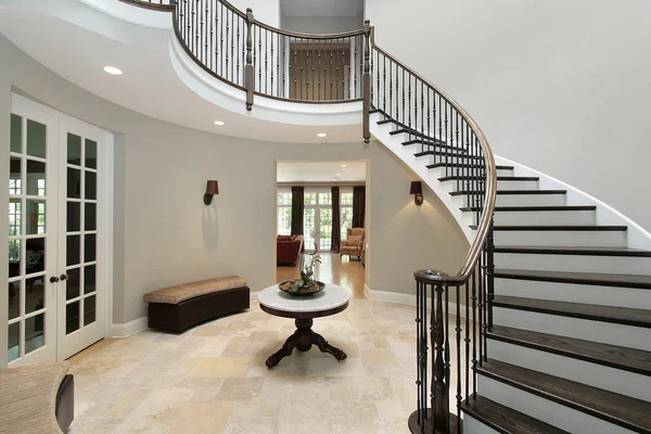Foyer with circular staircase