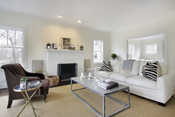 Clean white living room